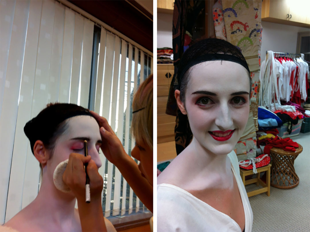 Getting traditional Maiko Geisha make up done in Kyoto for the Maiko photoshoot