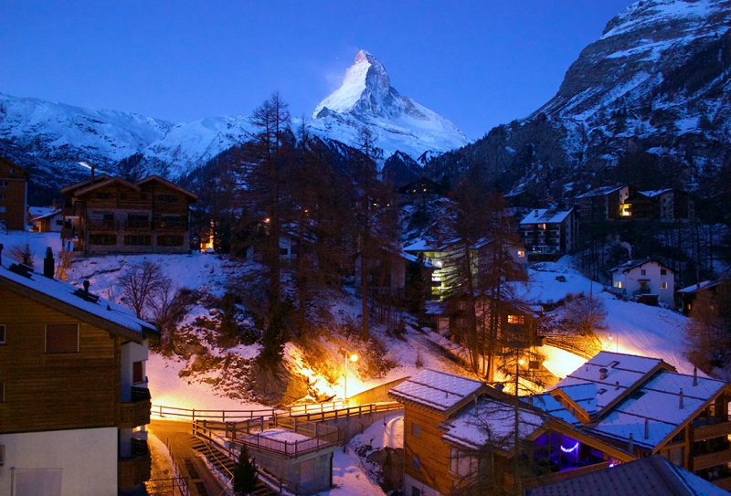 Snow Sledding in Zermatt, Switzerland