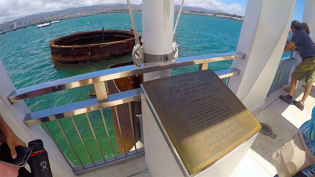 USS Arizona sunken in Pearl Harbour Hawaii