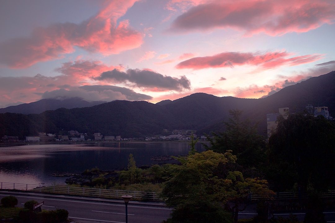 The view from our Ryokan over Lake Kawaguchi