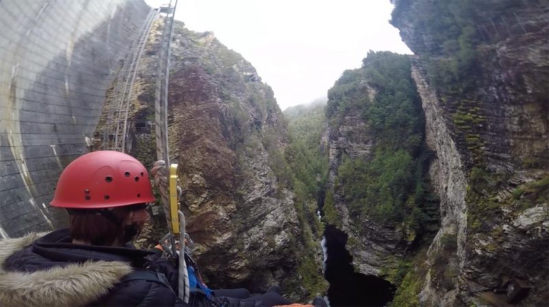 Abseiling Gordon Dam Tasmania from my point of view with Aardvark Adventures