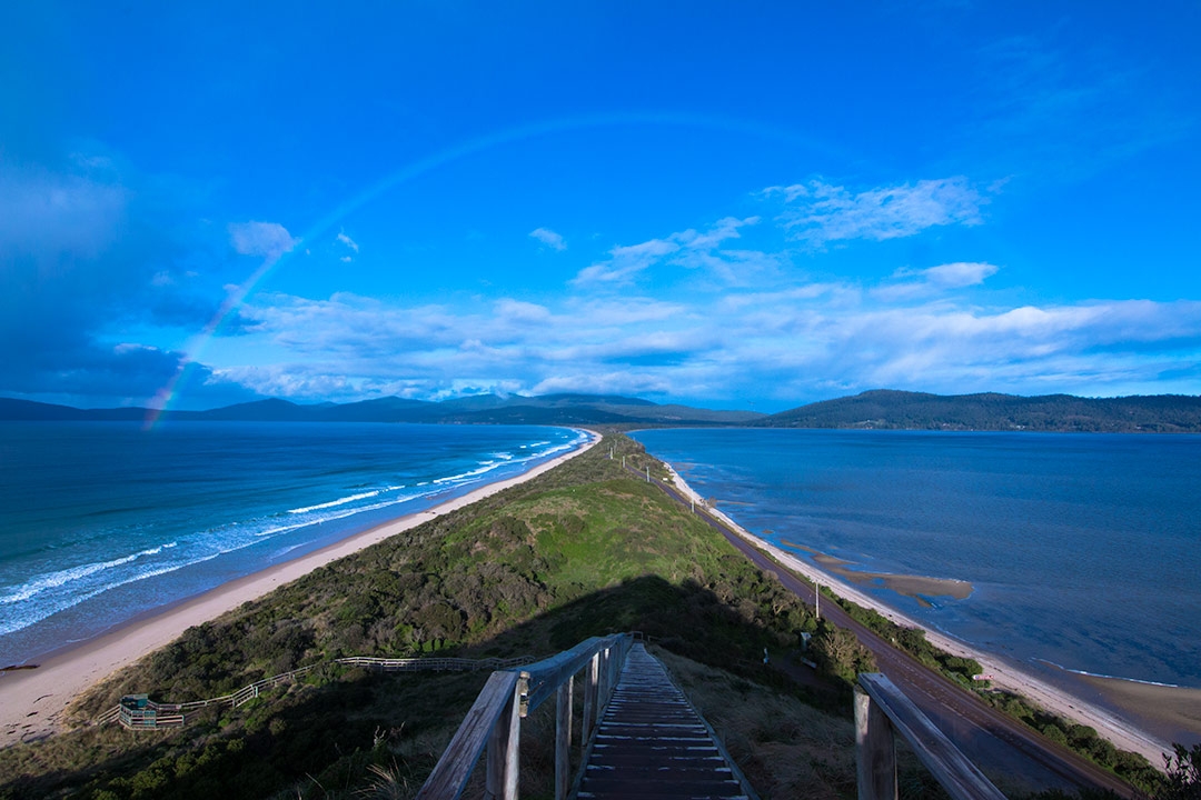 Bruny Island Rainbow looking south in Tasmania