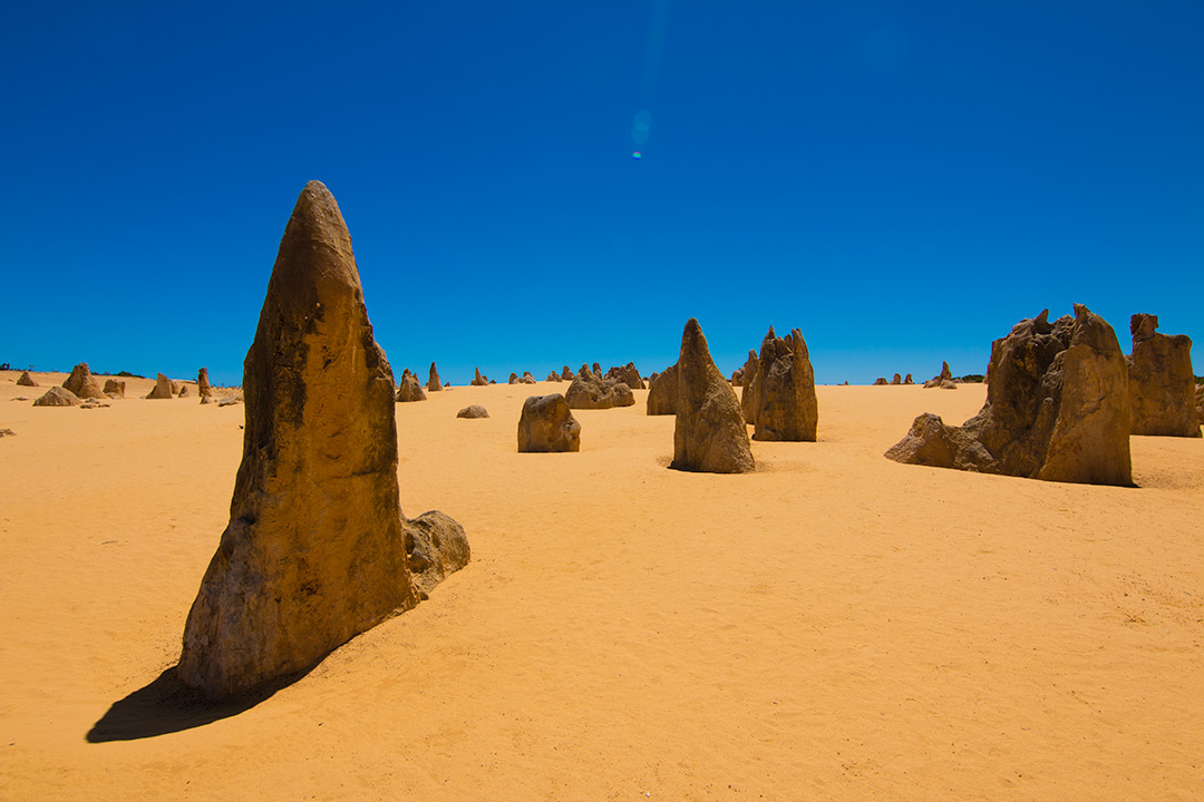 The Pinnacles in Western Australia during the day