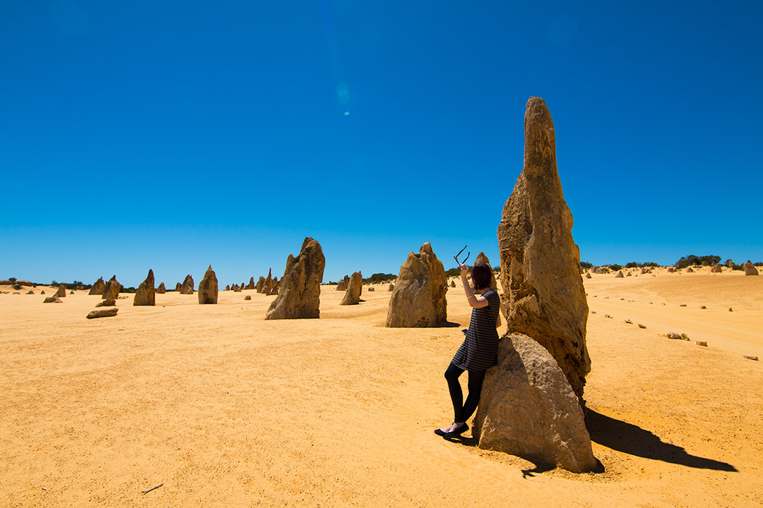 The Pinnacles in Western Australia during the day