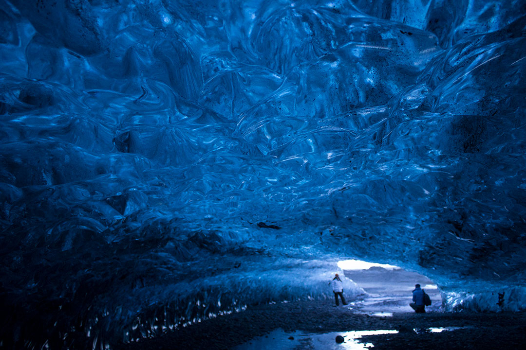 Blue Ice Caves or Crystal Ice Caves of Svínafellsjökull, part of the Vatnajökull glacier in Skaftafell National Park, Iceland