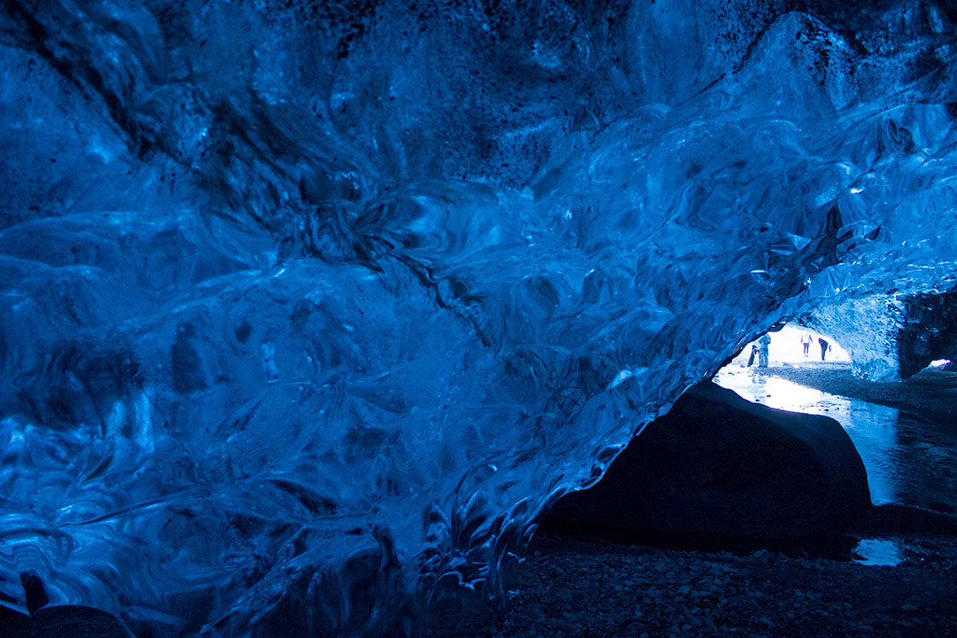 Blue Ice Caves or Crystal Ice Caves of Svínafellsjökull, part of the Vatnajökull glacier in Skaftafell National Park, Iceland