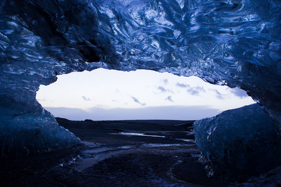 Blue Ice Caves or Crystal Ice Caves of Svínafellsjökull, part of the Vatnajökull glacier in Skaftafell National Park, Iceland