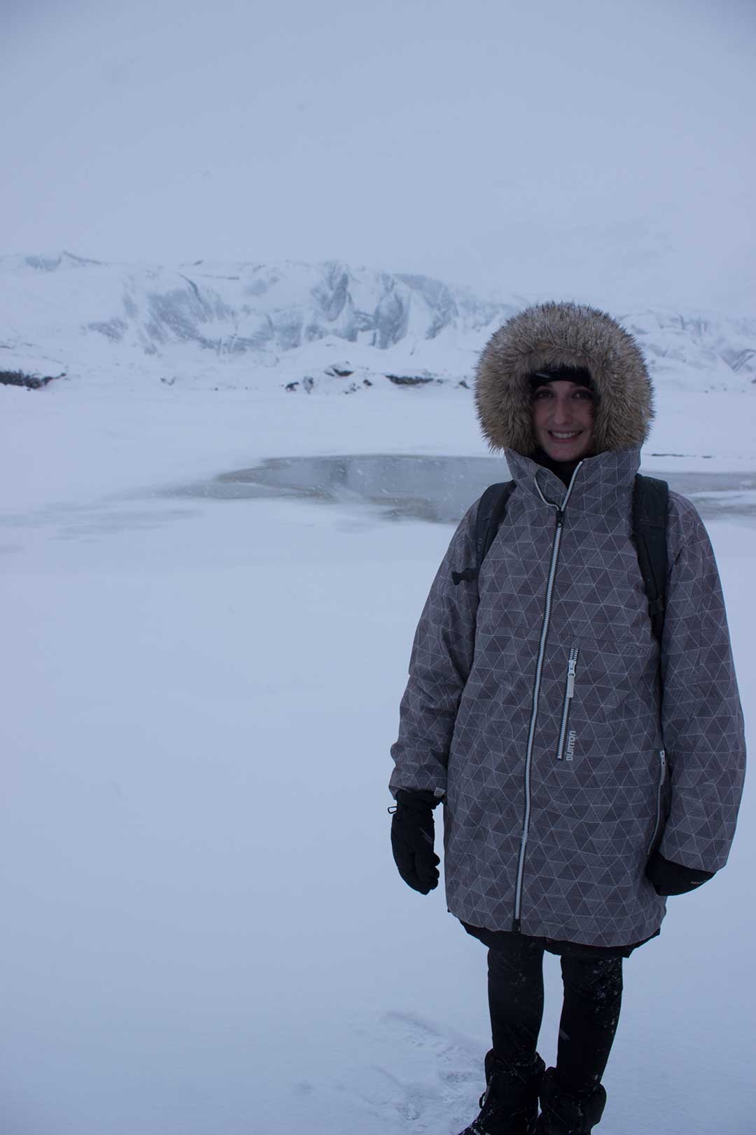 Winter in Iceland wearing a big jacket