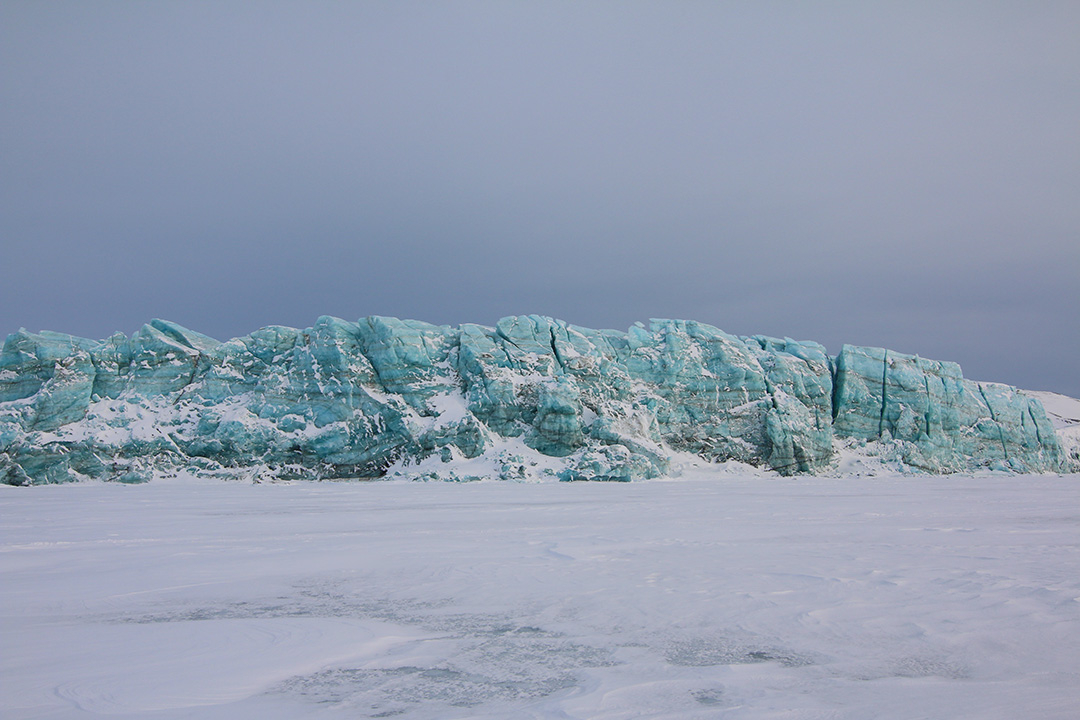 Giant Icebergs in the Arctic in Svalbard