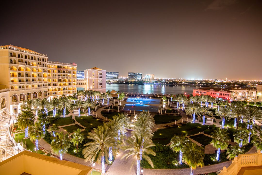 View from our room at Ritz-Carlton Abu Dhabi at night